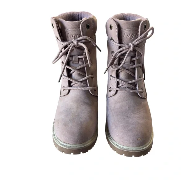 Lugz Clove Boots Pink Faux Suede Size 10 Good Condition - Picture 1 of 7